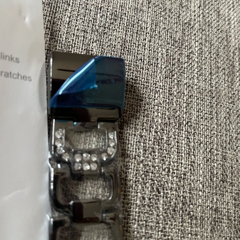 Alloy Black Adjustable Watchband with Rhinestones for Fitbit Charge 2 NEW in Pkg